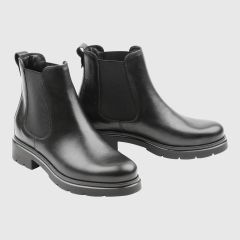 Jodhpurs i svart skinn.