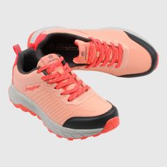 Rosa walkingssko med grå yttersula och softsole innersula