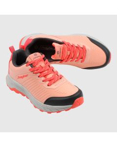 Rosa walkingssko med grå yttersula och softsole innersula