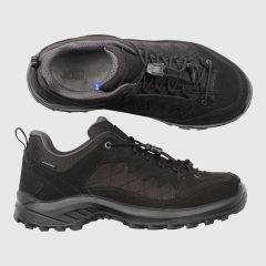 Svarta walkingskor vandringsskor med snabbsnörning och SoftSole 8.0 innersula.
