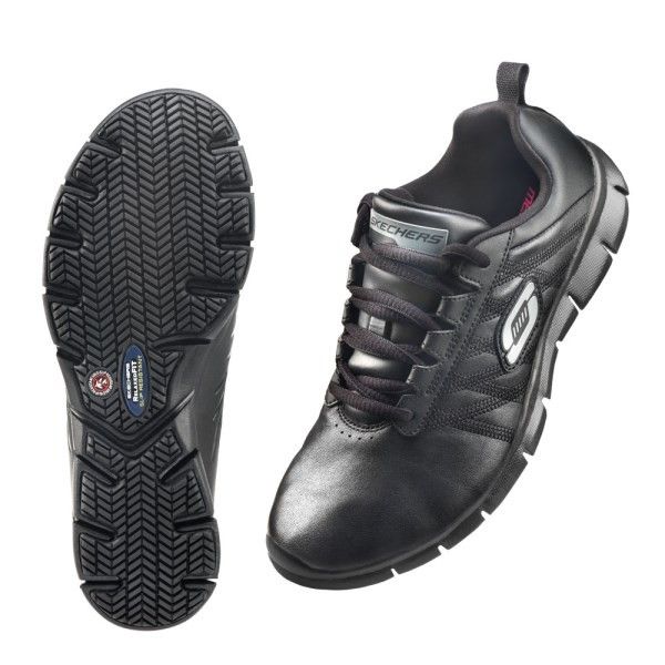 Skechers sportig yrkessko för kök och restaurang. Halksäker och mycket bekväm.