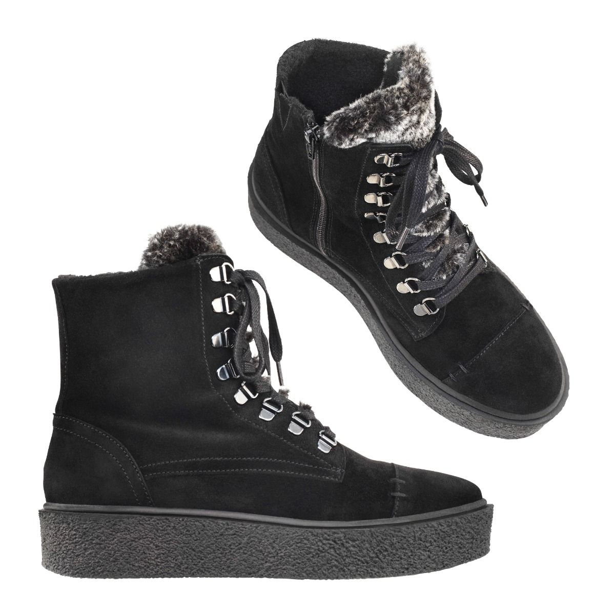 Cool vinterkänga i nubuck på hög rågummisula.