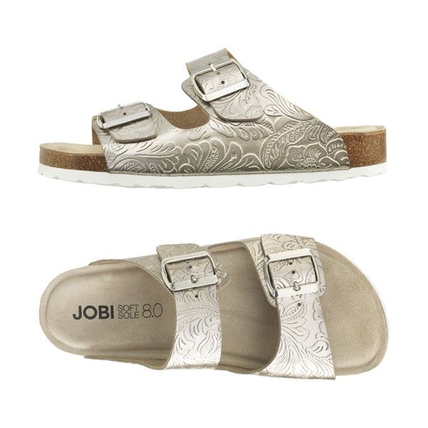 Vår populära sandal i präglat silver.