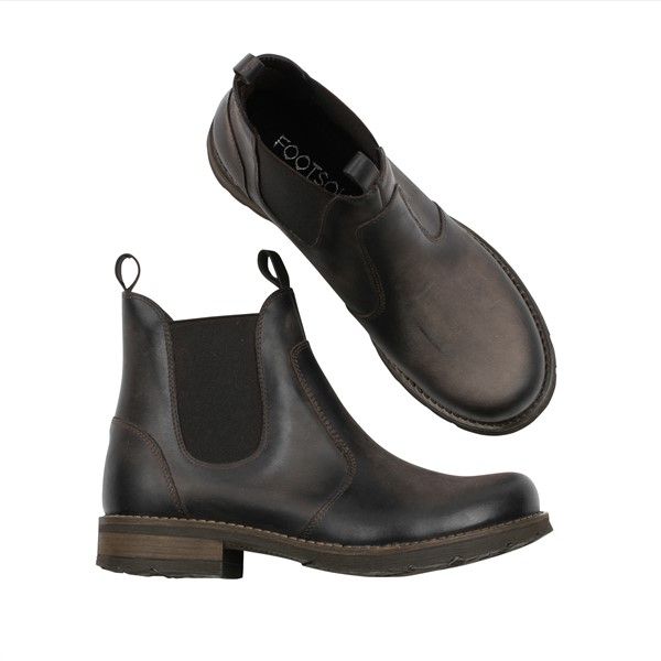 Klassisk gråbrun jodhpurs / chelsea boots i skinn med bekväm dämpningssula.