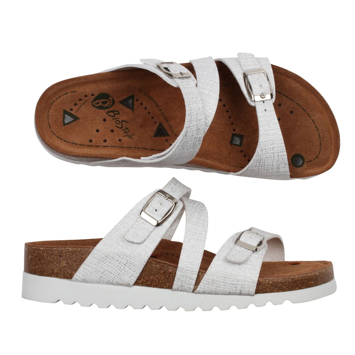 Magnetsandal i vitt med silverskimmer - trendig, snygg och fräsch!