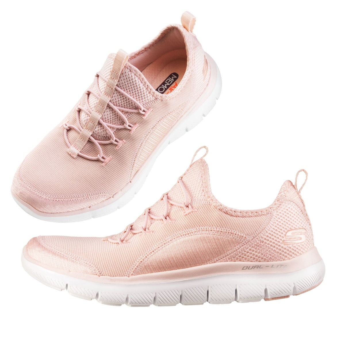 Elegant och feminin ljusrosa Skechers sneakers Mixed Media.