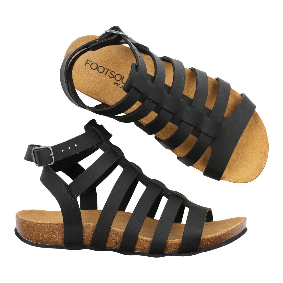 Vinröd sandal på skön korkfotbädd a la Birkenstock.